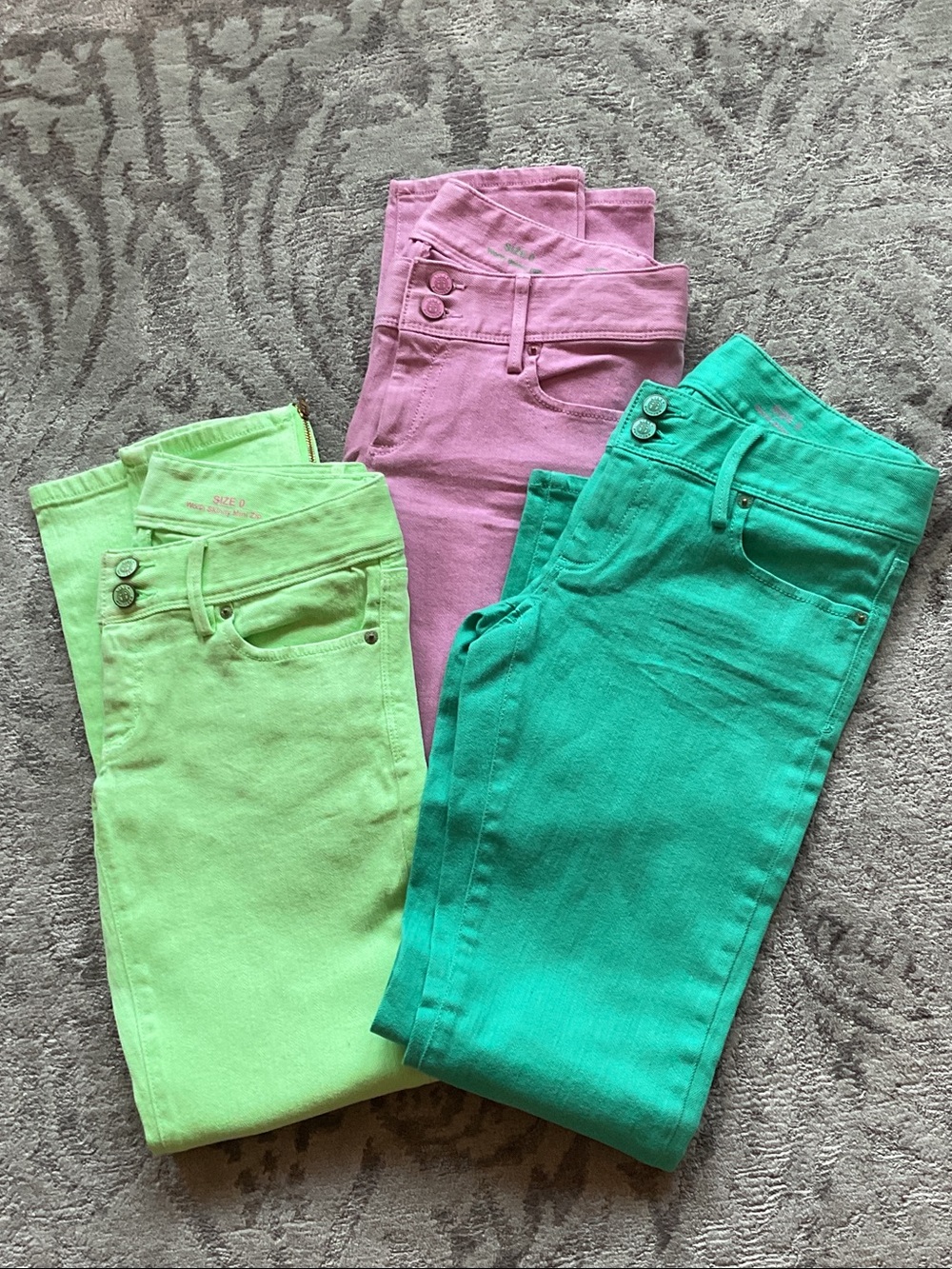 Lilly Pulitzer Girls Trio Jeans - Pink, Lime, Teal